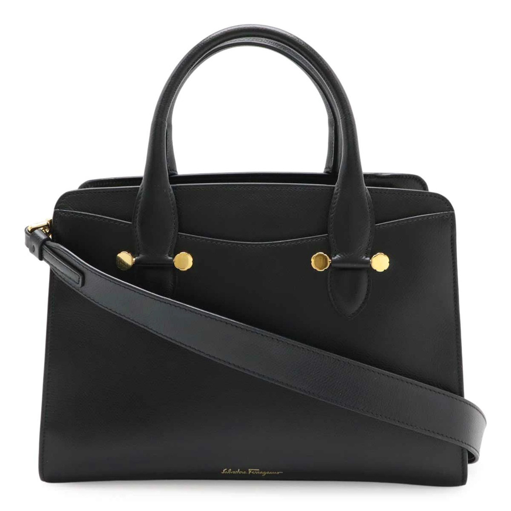 Salvatore Ferragamo Today 2way Shoulder Bag Leather Black